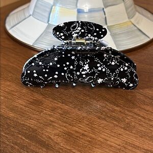 Free People Black Bandana Floral Hair Anthimos Claw Clip NWT